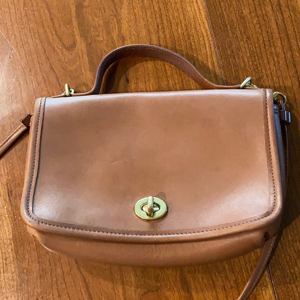Coach brown leather crossbody purse